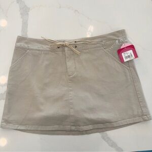 Xhilaration 2000’s Stretch Cotton Drawstring Mini Skirt Sand Size 13 NWT